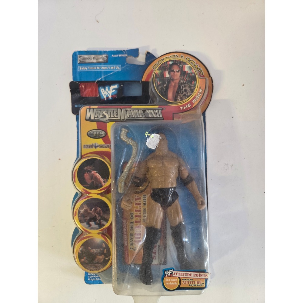 WWF WrestleMania XVII The Rock Jakks Pacific Rebellion Action Figure 2000